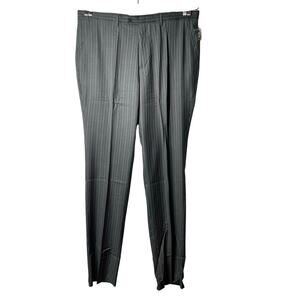 KS Signature Mens‎ Pinstripe Dress Pants Size 44/40 Tall Unhemmed